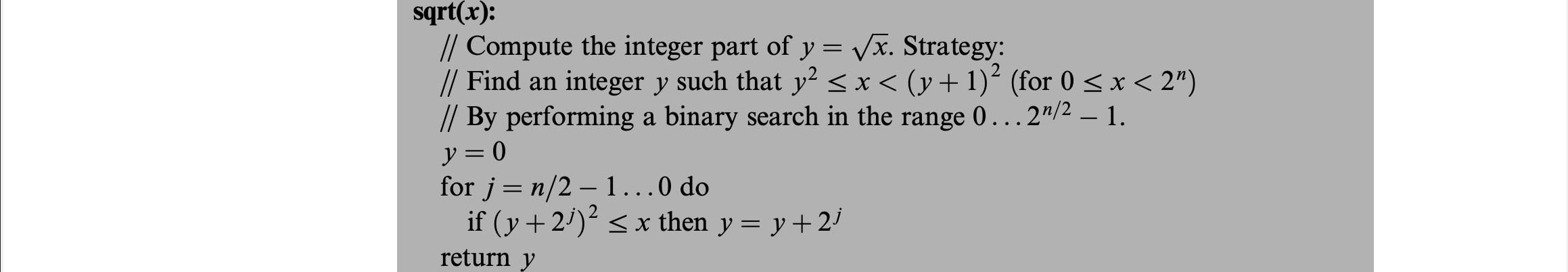 Square Root Algorithm